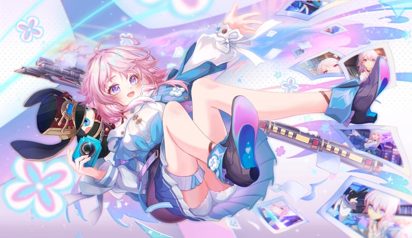 march 7th and pom-pom (honkai and 1 more) drawn by changerduo