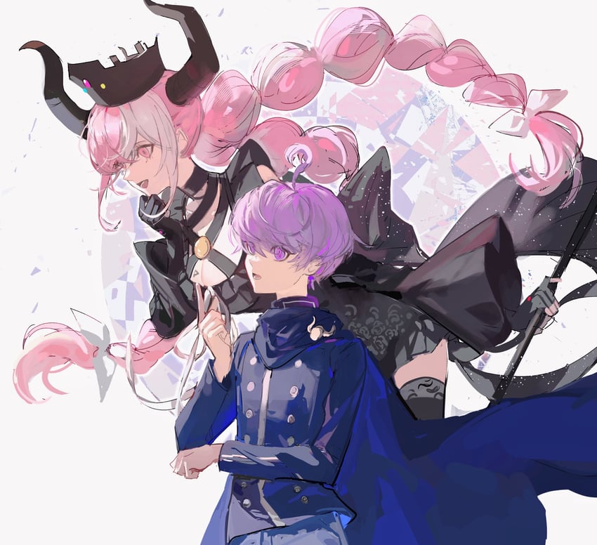 shinigami and yuma kokohead (master detective archives: rain code) drawn by binxngchng1