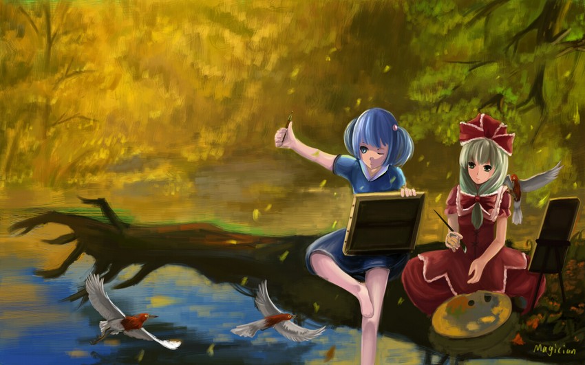 kawashiro nitori and kagiyama hina (touhou) drawn by mag_(huangmag)