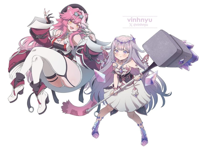 koseki bijou and raora panthera (hololive and 1 more) drawn by vinhnyu