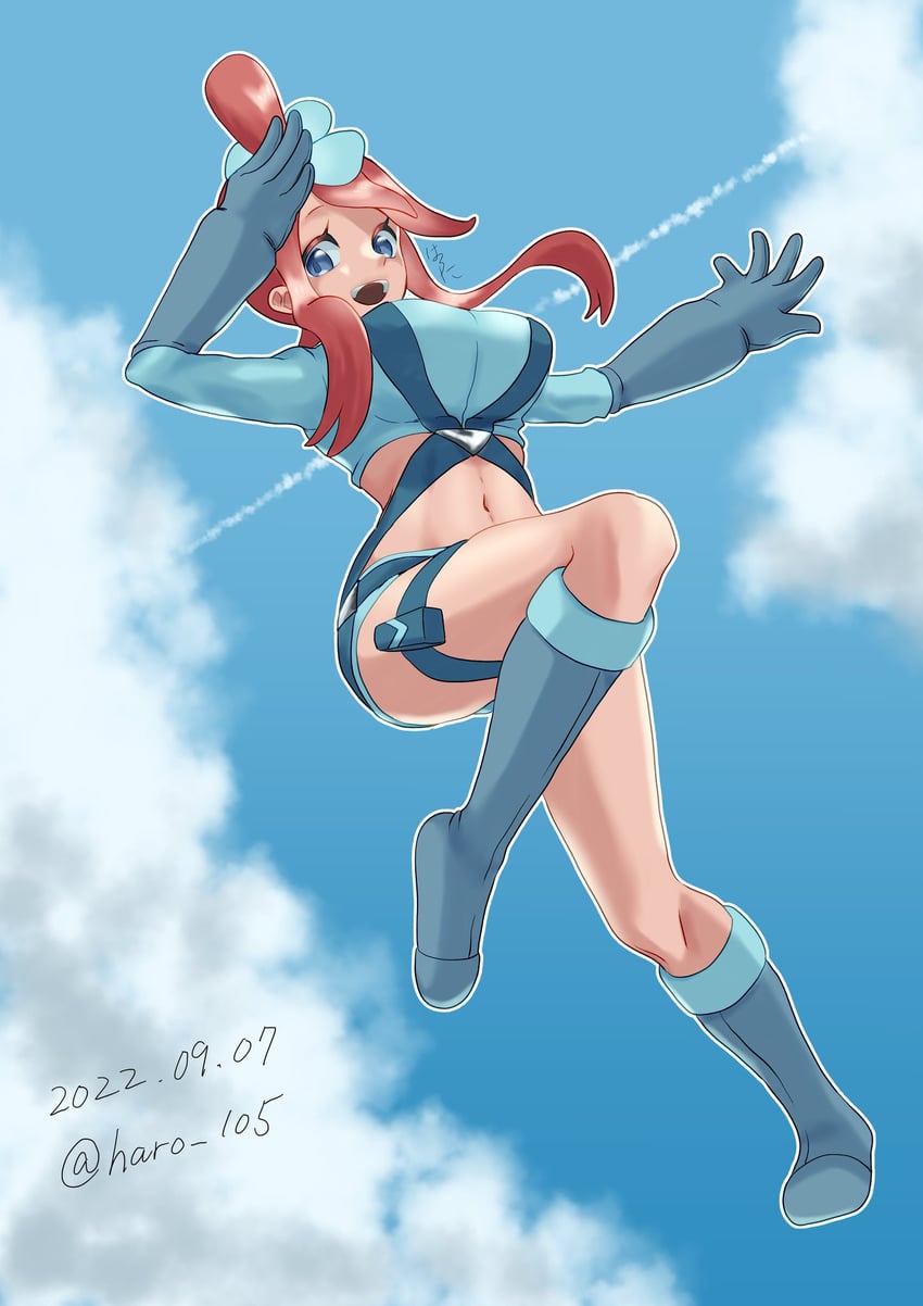 skyla (pokemon and 1 more) drawn by harota_615