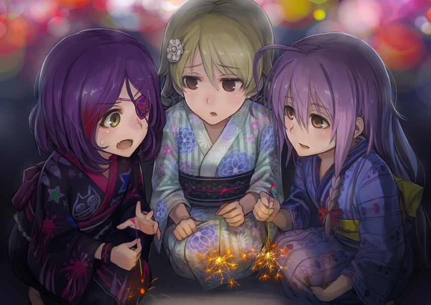 morikubo nono, hoshi syoko, and hayasaka mirei (idolmaster and 1 more) drawn by lif_(lif_&_ref)