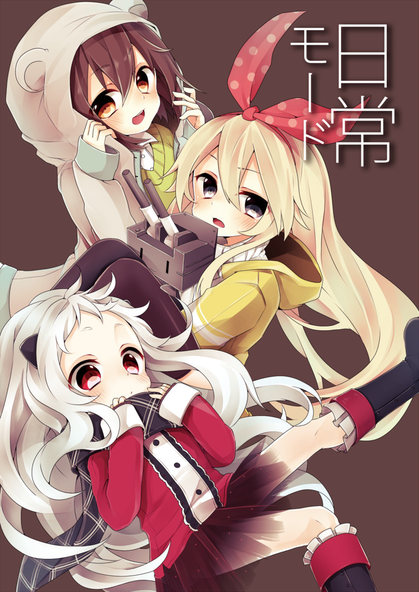 shimakaze, yukikaze, northern ocean princess, and rensouhou-chan (kantai collection) drawn by nachiru