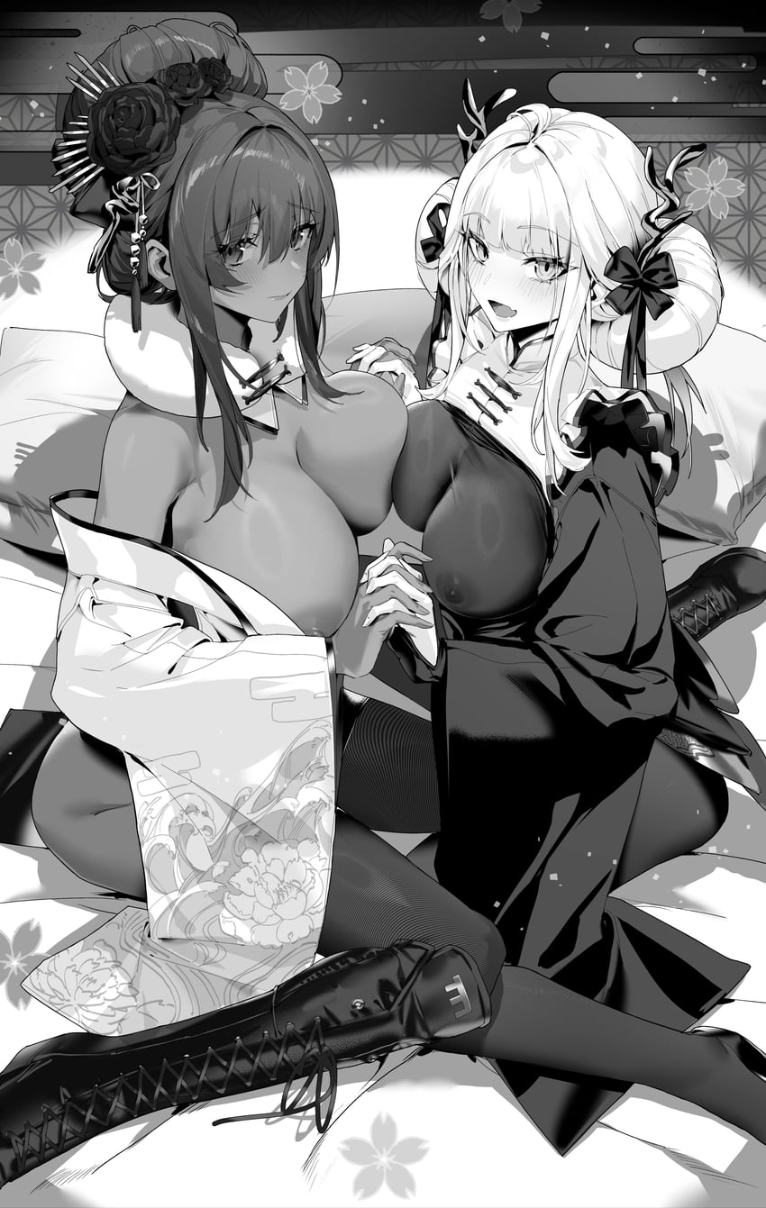 blanc and noir (goddess of victory: nikke) drawn by bankongping