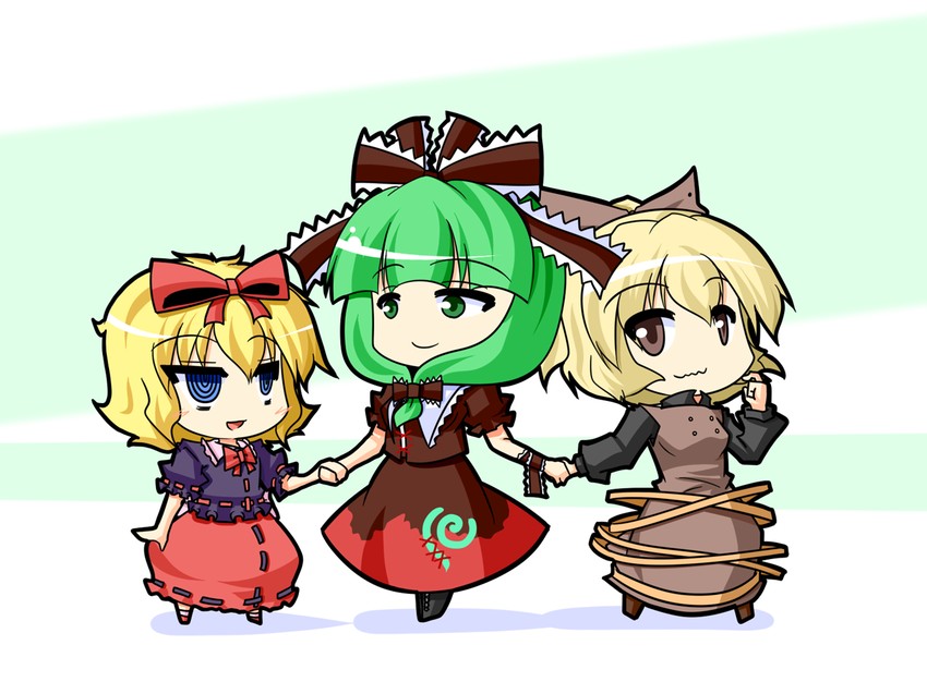 kagiyama hina, kurodani yamame, and medicine melancholy (touhou) drawn by urushi