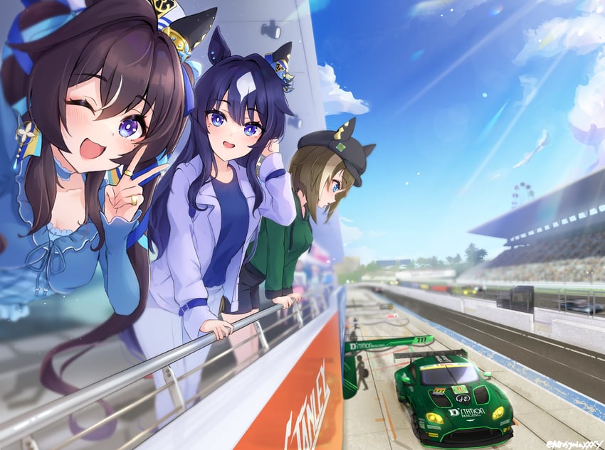 cheval grand, verxina, and vivlos (umamusume and 2 more) drawn by peteron