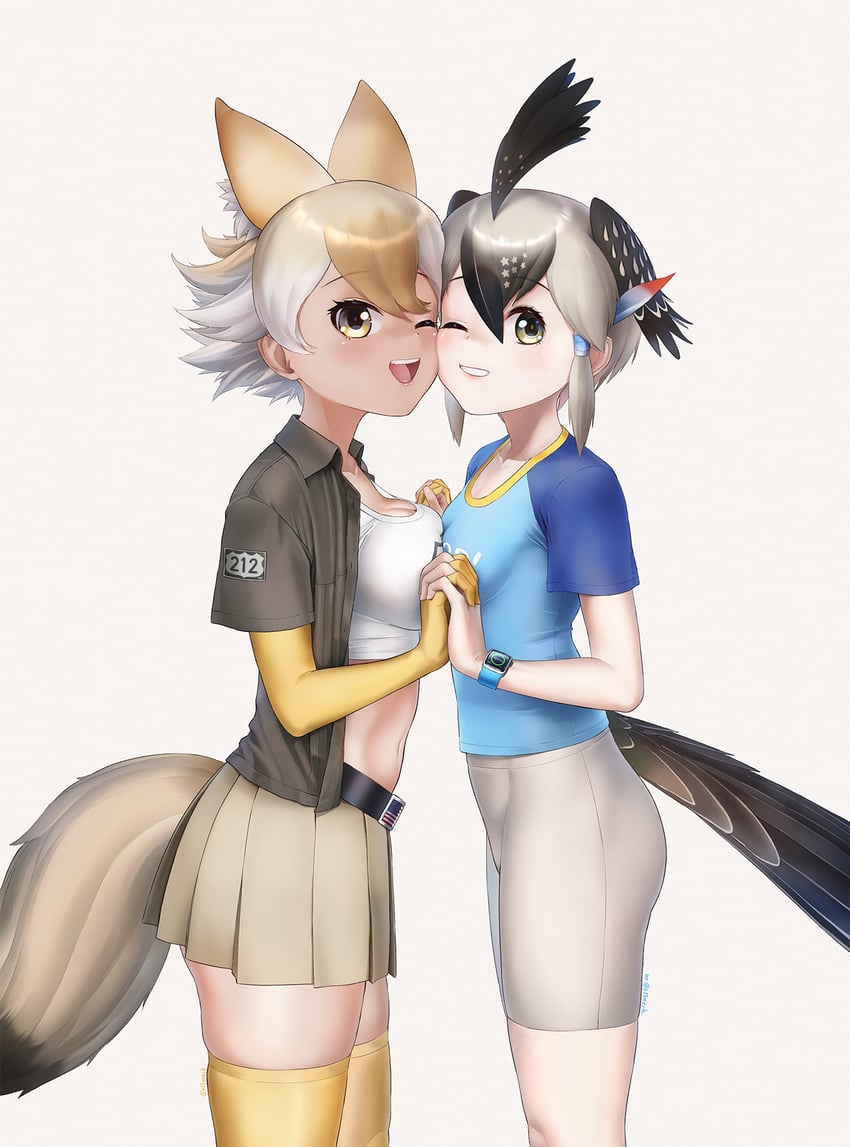 coyote and greater roadrunner (kemono friends and 1 more) drawn by beleven