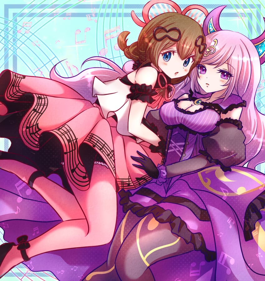 solsolfachord gracia and dosolfachord cutia (yu-gi-oh!) drawn by momobesaeka