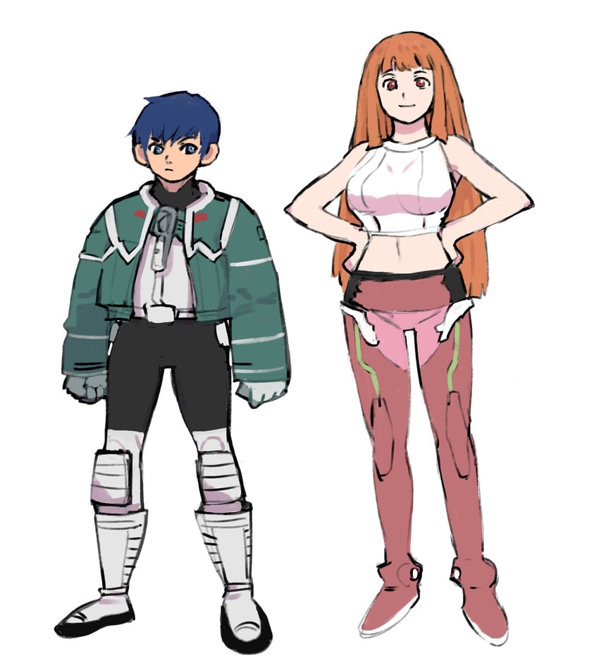 ken marinaris and leo stenbuck (zone of the enders and 1 more) drawn by gan2