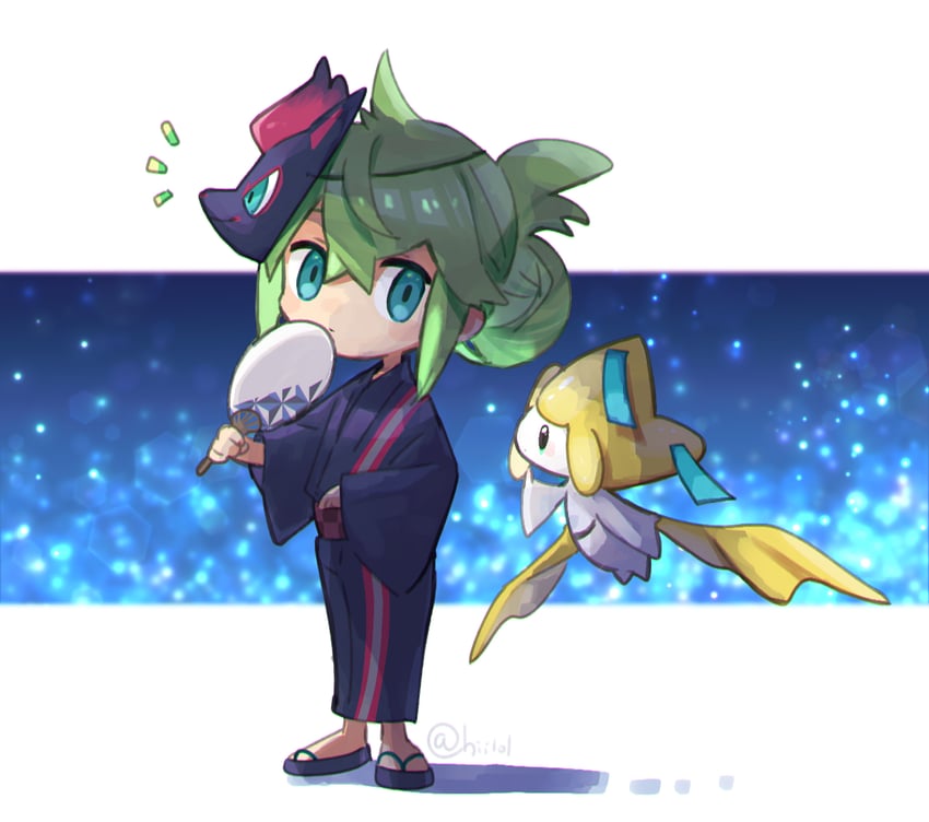 n, jirachi, and zoroark (pokemon and 1 more) drawn by hii_(hii101)