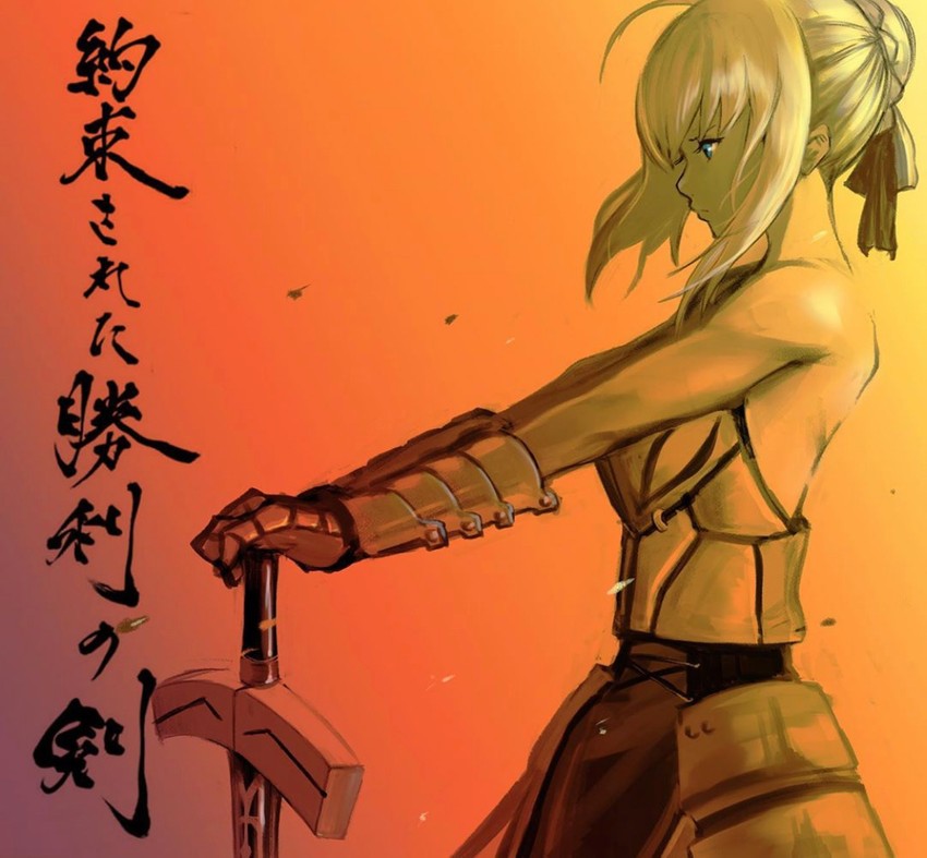 artoria pendragon and saber (fate and 1 more) drawn by 6maker