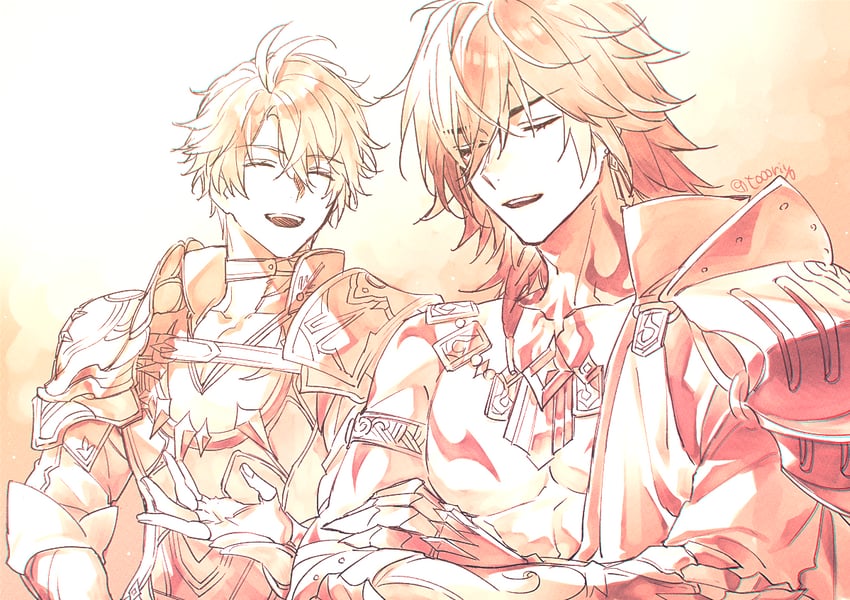 phainon and mydei (honkai and 1 more) drawn by toriyoshi