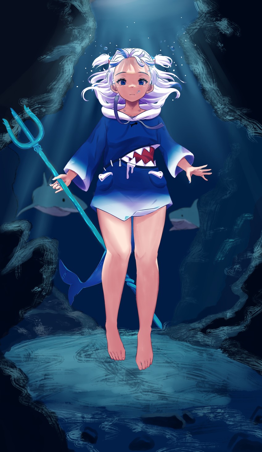 gawr gura (hololive and 1 more) drawn by altruwishm