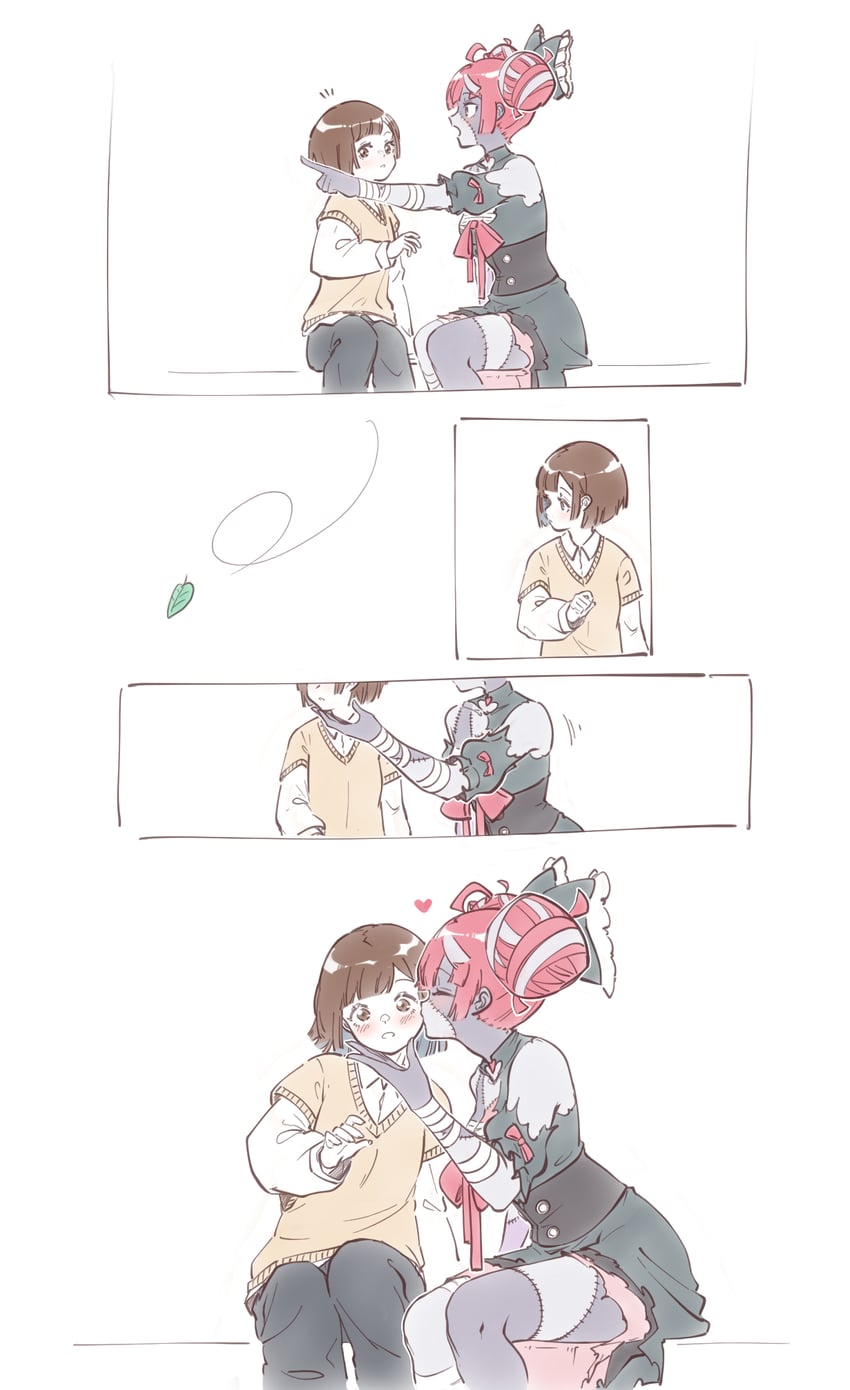 kureiji ollie and tama gotoh (original and 2 more) drawn by yoruny