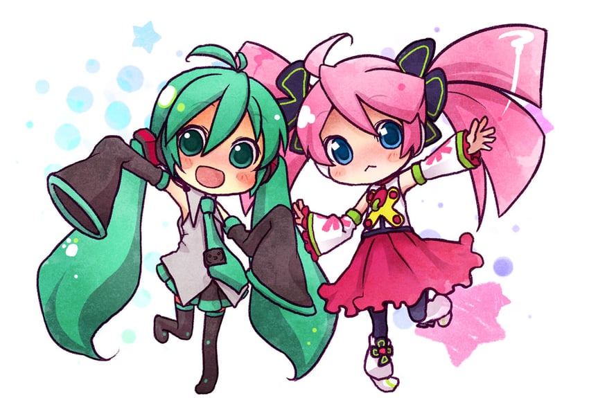 hatsune miku and haruka nana (vocaloid and 1 more) drawn by shinryou_rei