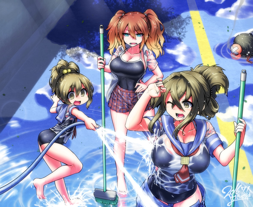 kanayama nao, ann blyth, kagami ryouko, and sasashigure miyo (original) drawn by yoshida_hideyuki