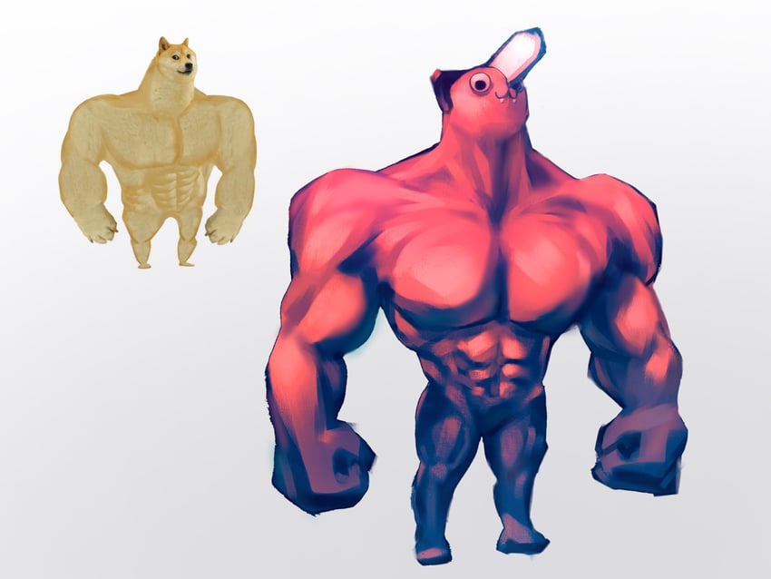 pochita, doge, and kabosu (chainsaw man and 1 more) drawn by kozzz_y