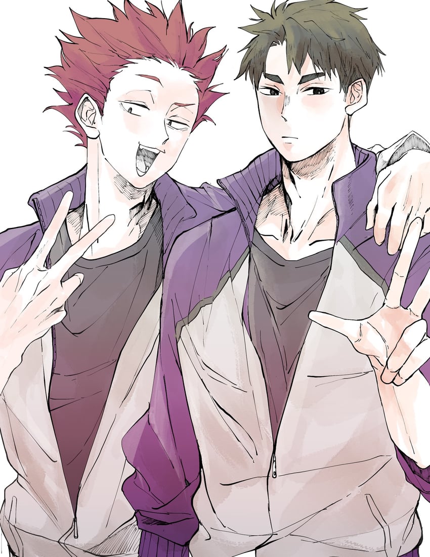 ushijima wakatoshi and tendou satori (haikyuu!!) drawn by mabu_dachi43