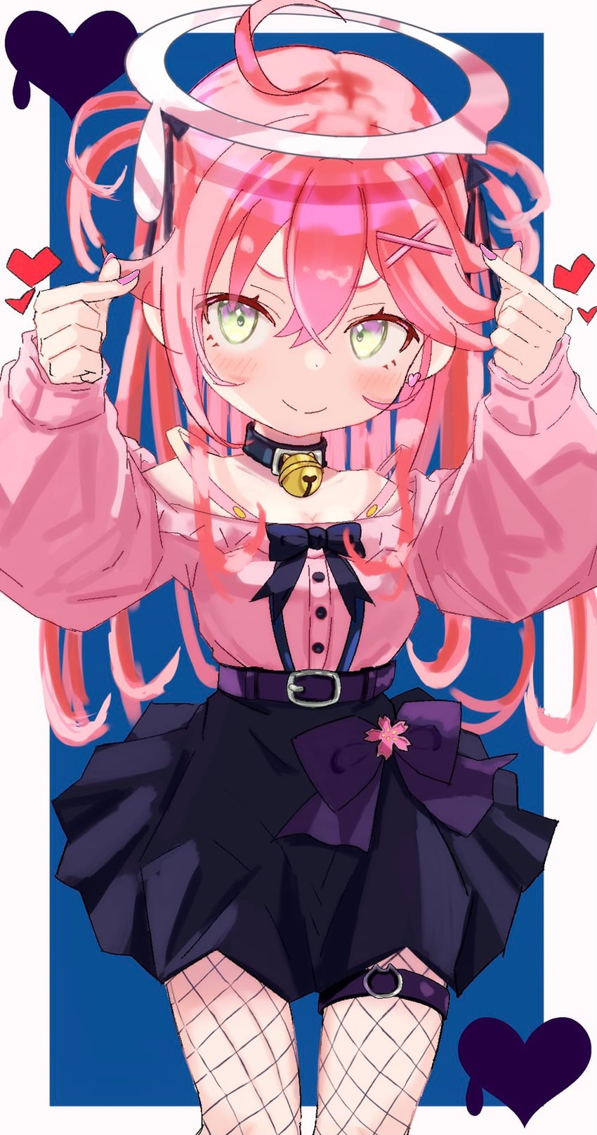 sakura miko (hololive and 1 more) drawn by nosu_(pewk_x4b)