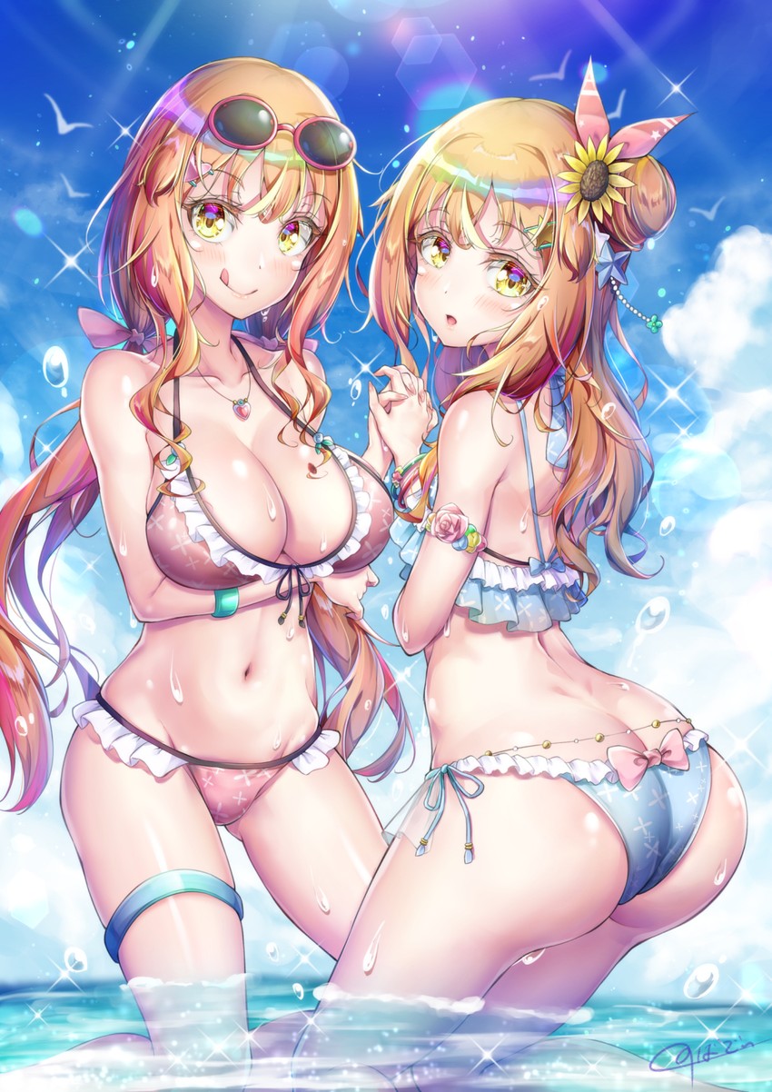 natsusora wakana and natsusora aona (original) drawn by novady
