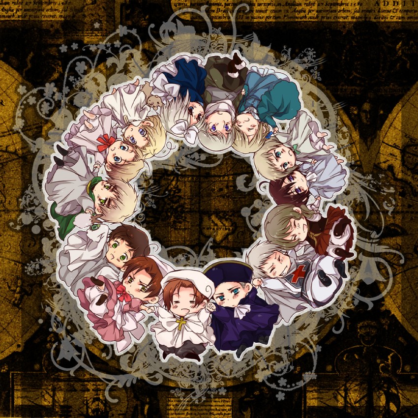 america, united kingdom, russia, prussia, northern italy, and 8 more (axis powers hetalia) drawn by no6_ricca