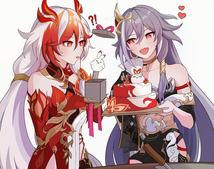 fu hua, herrscher of sentience, and jingwei (honkai and 1 more) drawn by mik_o0u