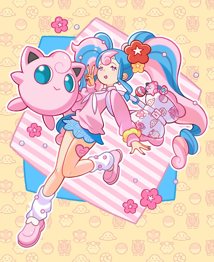 hatsune miku, jigglypuff, clefairy, fairy miku, and clefairy sprite (pokemon and 2 more) drawn by zompycat
