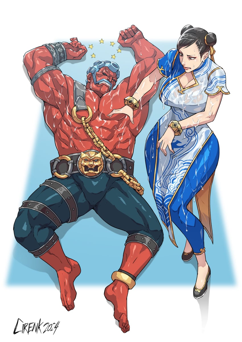 chun-li and hakan (street fighter and 2 more) drawn by cirenk