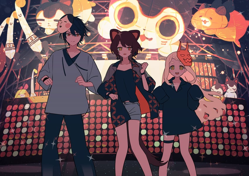 inui toko, yumeoi kakeru, machita chima, banken, gonzalez, and 1 more (nijisanji) drawn by iv_4t
