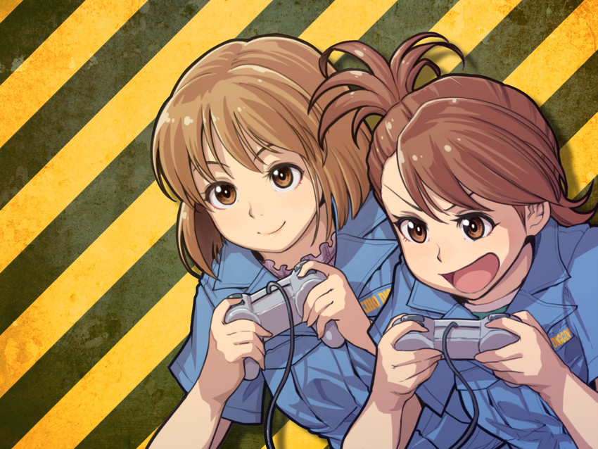 hagiwara yukiho and futami ami (idolmaster) drawn by chiaki_rakutarou