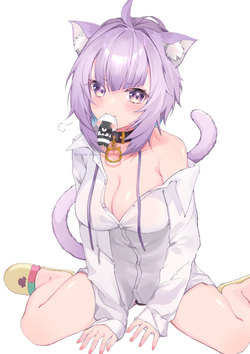 nekomata okayu and onigirya (hololive) drawn by cococo_moru