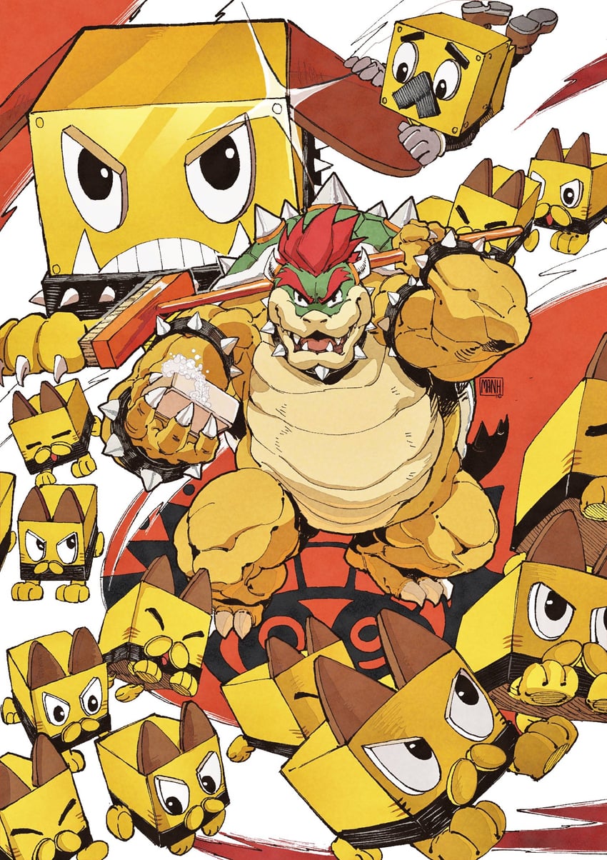 bowser, broggy, broque monsieur, and blitty (mario and 2 more) drawn by ngmanhho