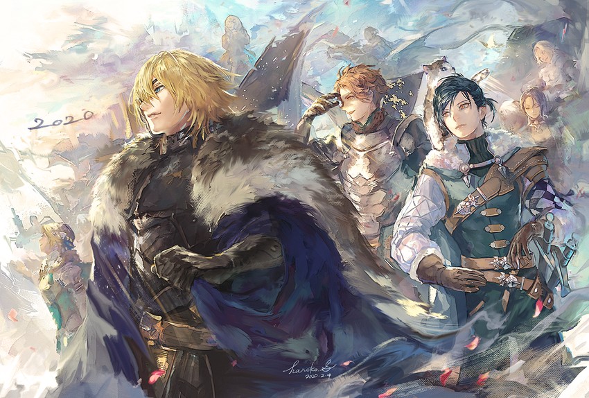 dimitri alexandre blaiddyd, ingrid brandl galatea, sylvain jose gautier, felix hugo fraldarius, flayn, and 2 more (fire emblem and 1 more) drawn by haruko_(haruhello)