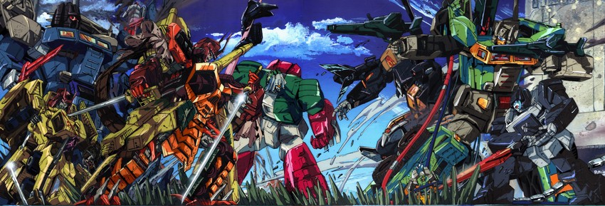 bludgeon, onslaught, hardhead, cerebros, skull-cruncher, and 1 more (transformers and 1 more) drawn by marble-v