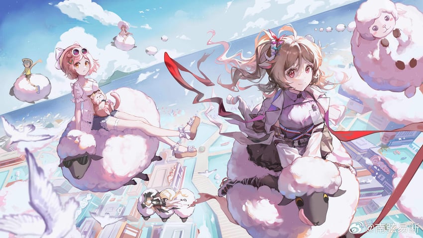 goldenglow, eyjafjalla, swire, myrtle, eyjafjalla the hvit aska, and 1 more (arknights) drawn by nanxianyiduan