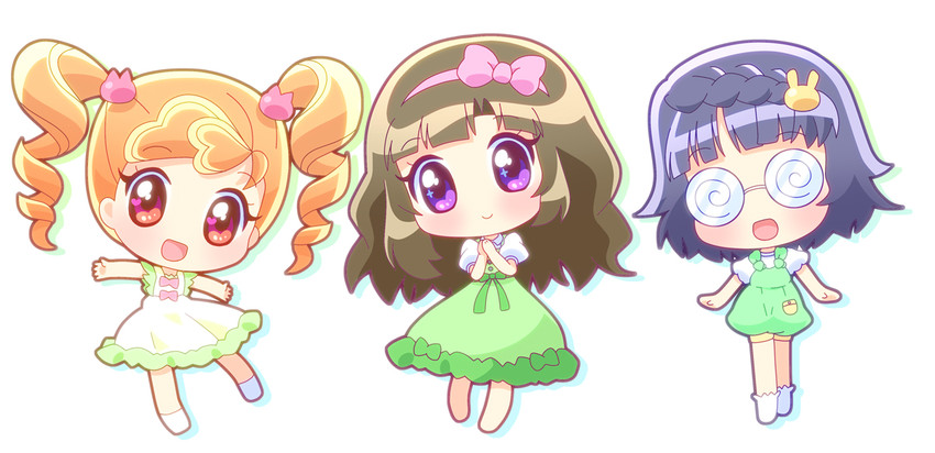 mikogami riko, mikogami nagisa, and mikogami rimu (anyamal tantei kirumin zoo) drawn by mirai_(sugar)