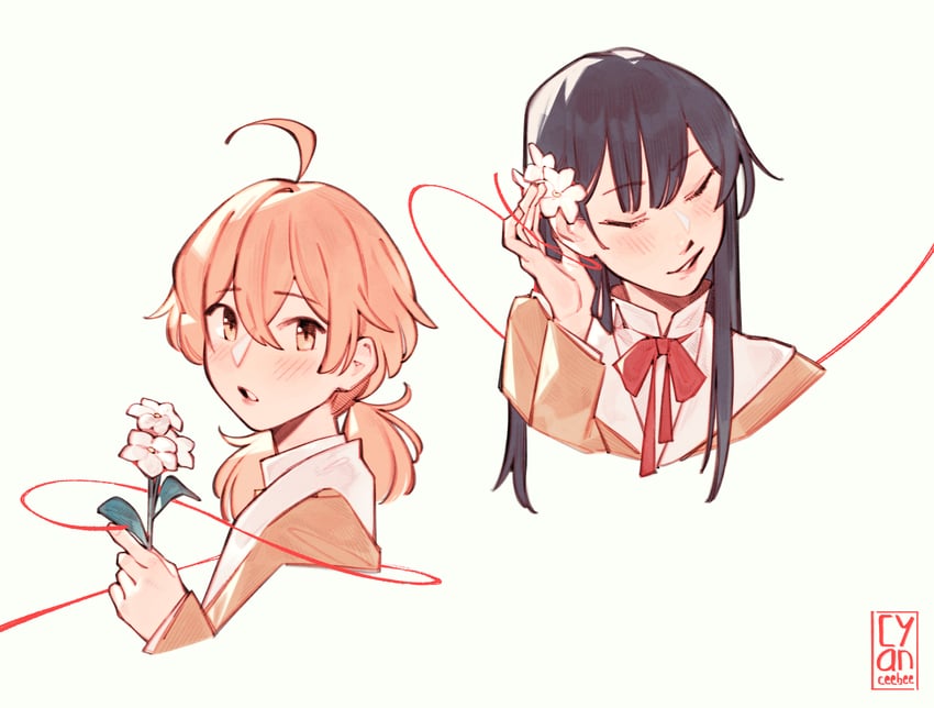 koito yuu and nanami touko (yagate kimi ni naru) drawn by cyber_(cyanceebee)