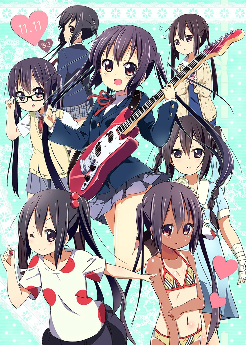 nakano azusa (k-on! and 1 more) drawn by kurou_(quadruple_zero)