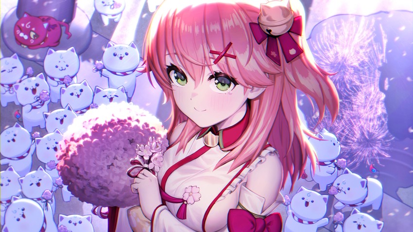 sakura miko, 35p, and kintoki (hololive) drawn by panjamunoname_(nononanameme)