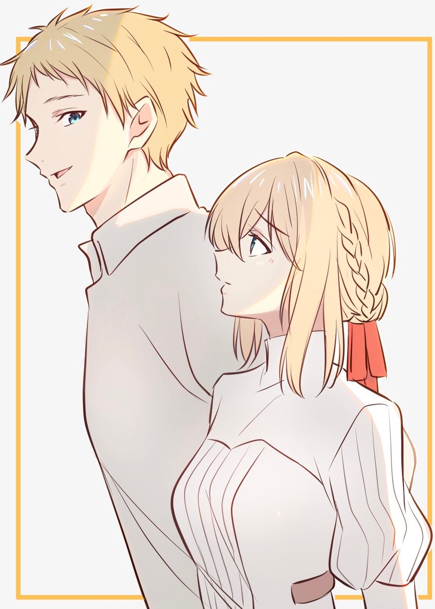 violet evergarden and benedict blue (violet evergarden) drawn by shin_(shinshan427)