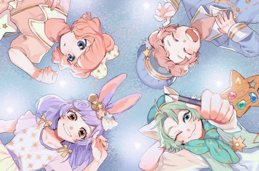 duffy the disney bear, shelliemay, stellalou, and linabell (duffy and friends) drawn by moov_(mb_52)