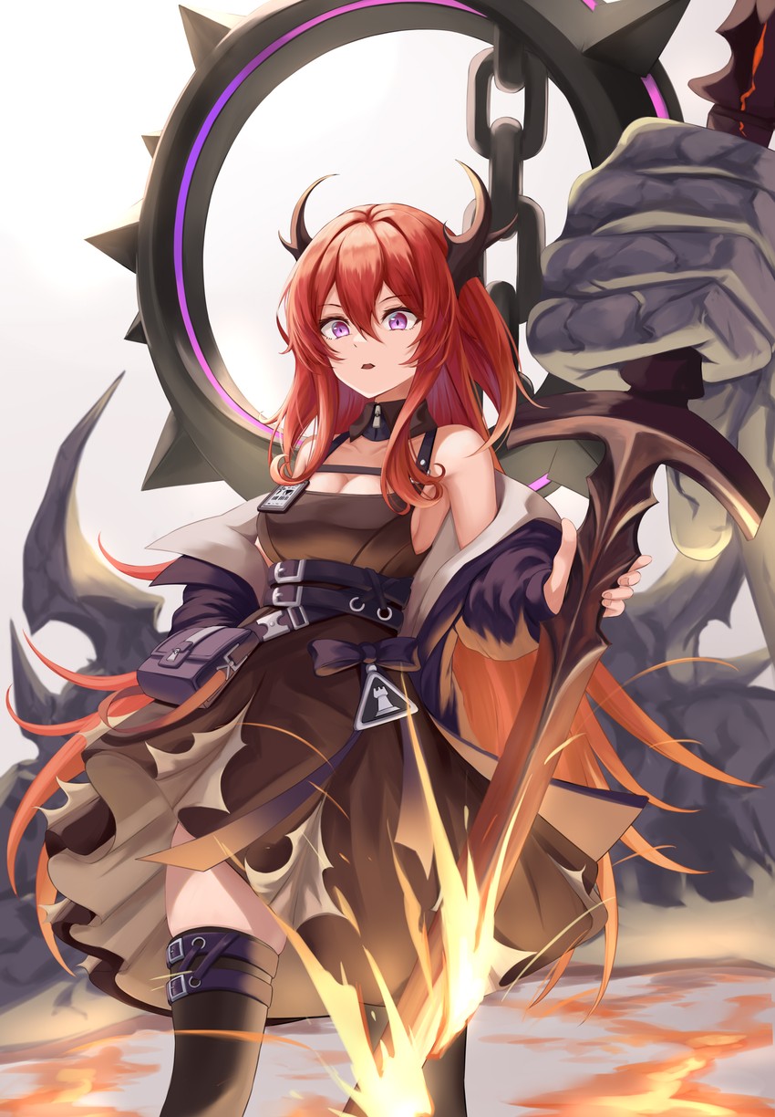 surtr and surtr's golem (arknights) drawn by gongbangmanchi_(daisy_cutter)