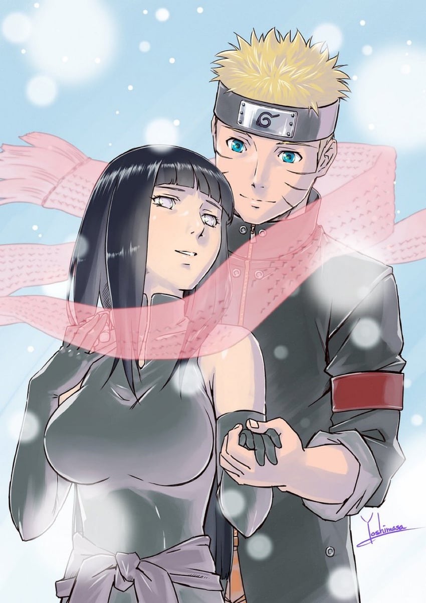 uzumaki naruto and hyuuga hinata (naruto and 1 more) drawn by yoshinaga_masahiro