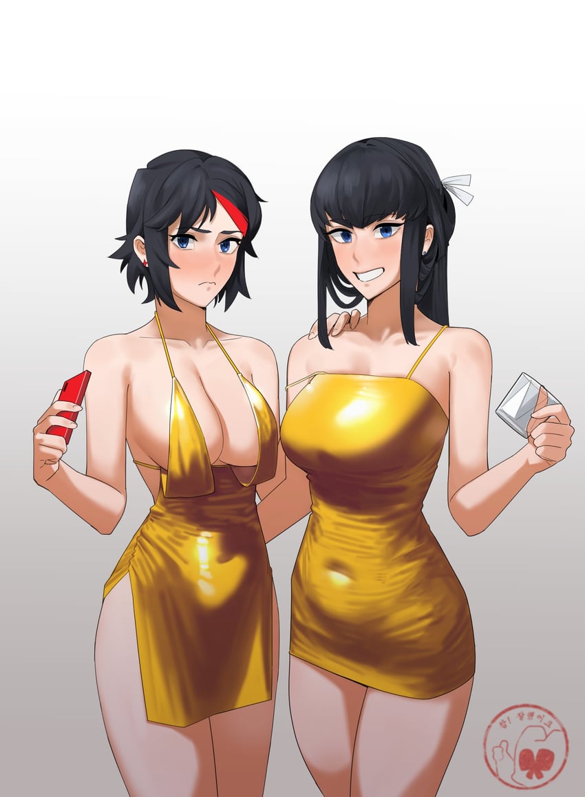 matoi ryuuko and kiryuuin satsuki (kill la kill) drawn by hong_doo