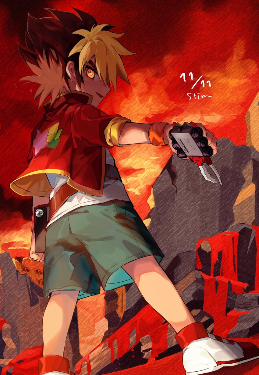 amanogawa ryuusei and tomcat red beetle (jinzou konchuu kabutoborg vxv) drawn by kuroda_(kuro_yyy)