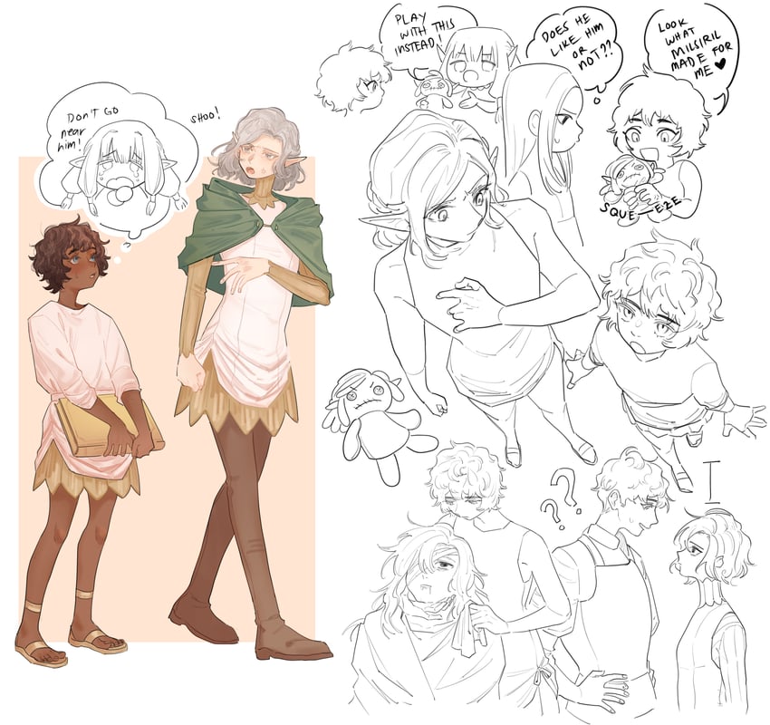 mithrun, kabru, milsiril, and rin (dungeon meshi) drawn by lumpia_at_kanin