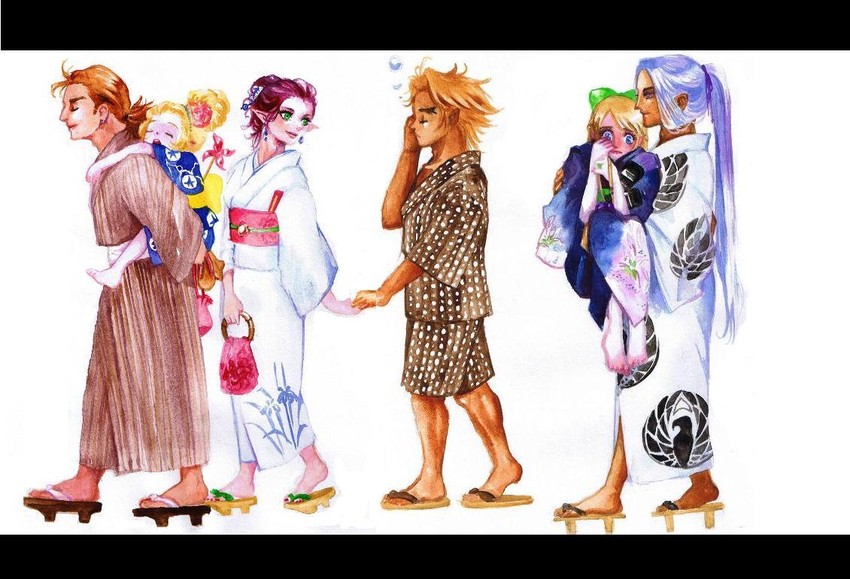 riesz, angela, charlotte, duran, hawkeye, and 1 more (seiken densetsu and 1 more) drawn by imouto_hitori