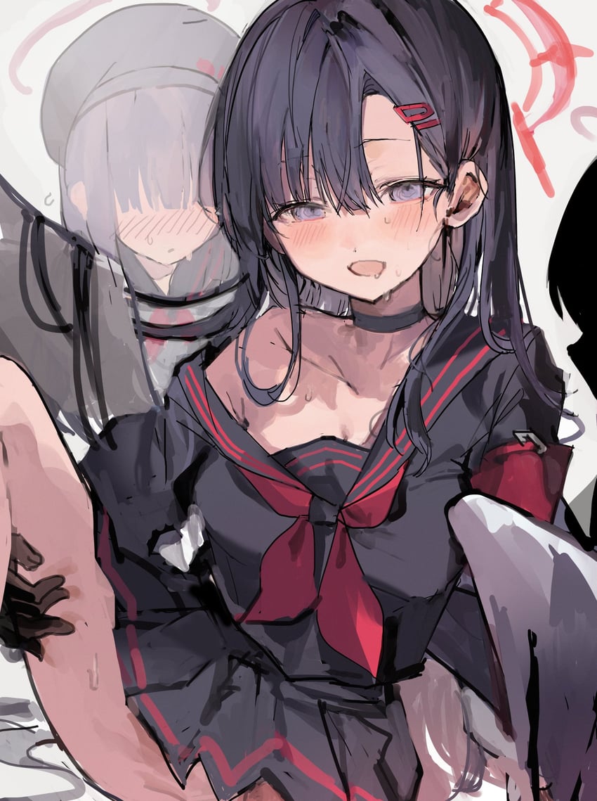 ichika and justice task force member (blue archive) drawn by qqkkay