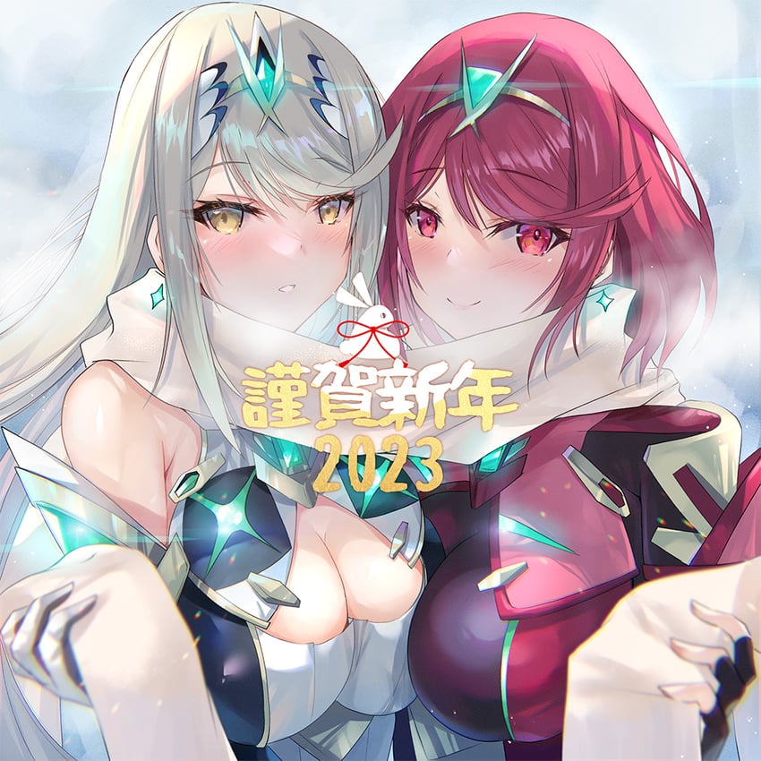 pyra and mythra (xenoblade chronicles and 1 more) drawn by inoue_takuya_(tactactak)