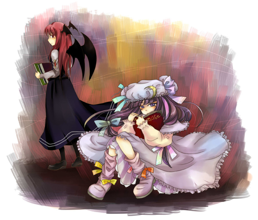 patchouli knowledge and koakuma (touhou) drawn by yui_(soranohako)